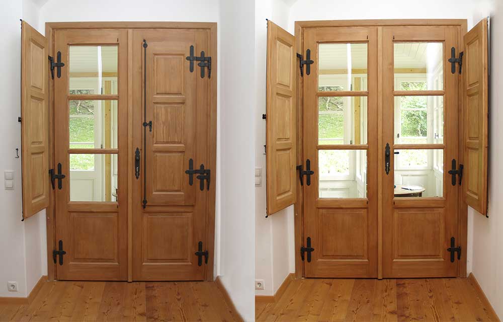 Geheime Wandtüre - Historische Holztüren und Holzfenster in Deutschland